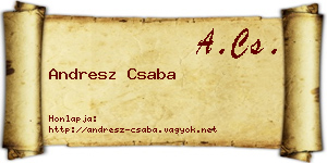 Andresz Csaba névjegykártya